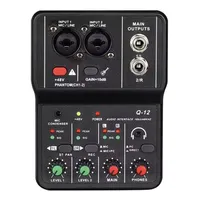 2 Channels Professional portable Audio Interface sound card console mini USB MIXER for Guitar Recording Studio Singing Q12