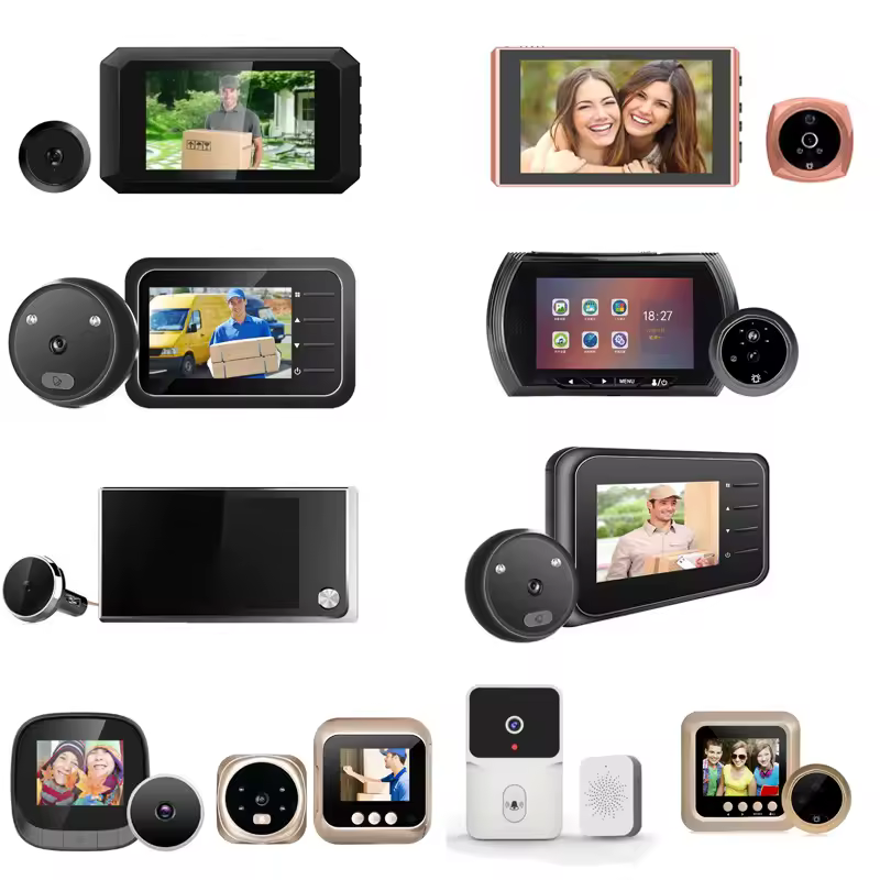 180 ° צפה במצלמת דלת וידאו WiFi עם זיהוי תנועה PIR ושיחה דו כיוונית, פעמון דלת חכם לאבטחת חיצונית