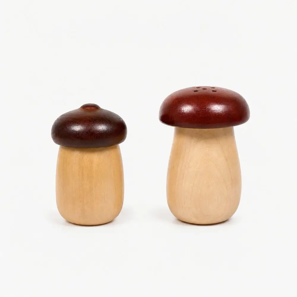 Nordic Minimalist Wooden Toothpick Holder Mushroom Shaped Acorn Container Cotton Swab Storage Box Desktop Decor