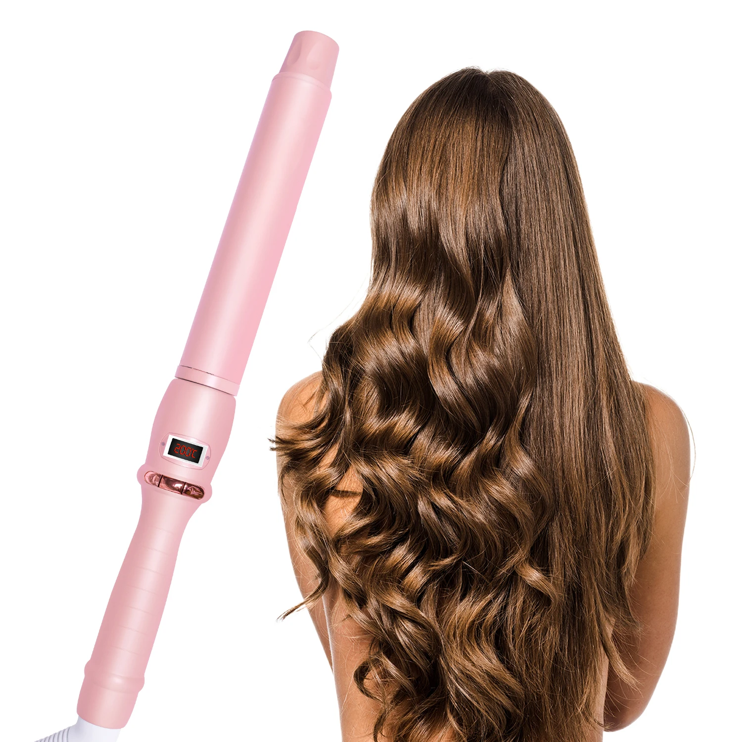 

Curling Iron Brush Electric Curl Wand Ceramic Tourmaline Ionic Hair Curling Wand Anti-Scald Volumizing Hot Brush Hair Curler