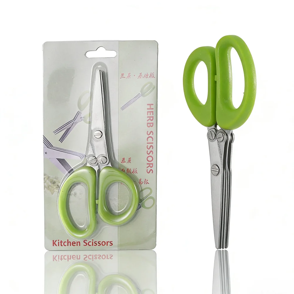 3 / 5 Layer Multi Stainless Steel Scallion Scissors Vegetable Salad Chopping Tool Utility Kitchen Cutter Shears Accessories