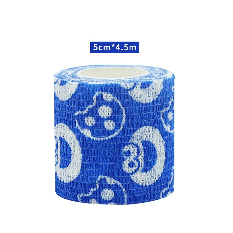 1 Pcs Printed Medical Self Adhesive Elastic Bandage 4.5m Colorful Sports Wrap Tape for Finger Joint Knee First Aid Kit Pet Tape