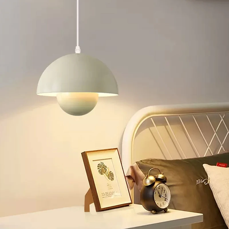 Denmark Designer Semicircular Flower Bud Pendant Lamp For Bedroom Bedside Living Indoor Iron Home Decor LED Lighting Luminaires