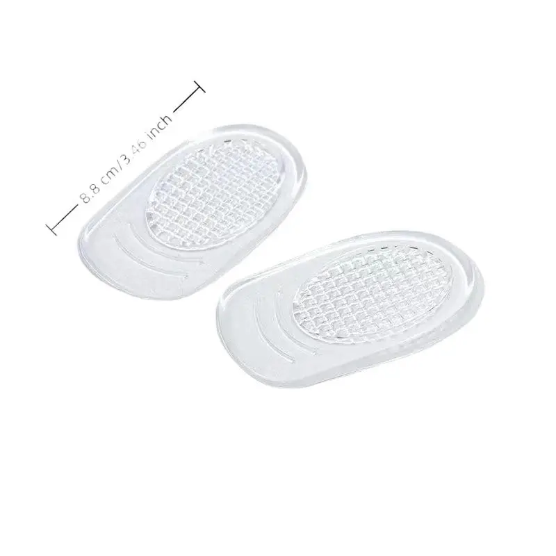 1 Paar GEL-Fersenkissen, verdickt, stoßdämpfend, abriebfest, mit Rückseite, für Herren und Damen, Sport, halbe Größe, Fußpflege-Pads – Detail 4