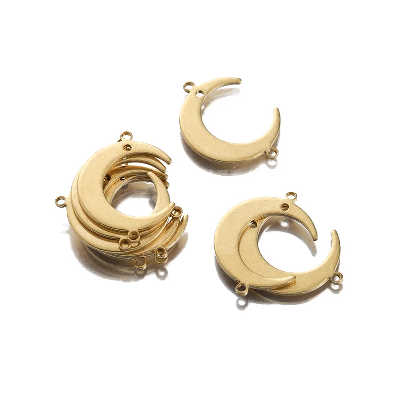 20pcs Raw Brass Celestial Moon Charms Crescent  Pendant Connectors For DIY Dangle Earrings Necklace Jewelry Making Accessories