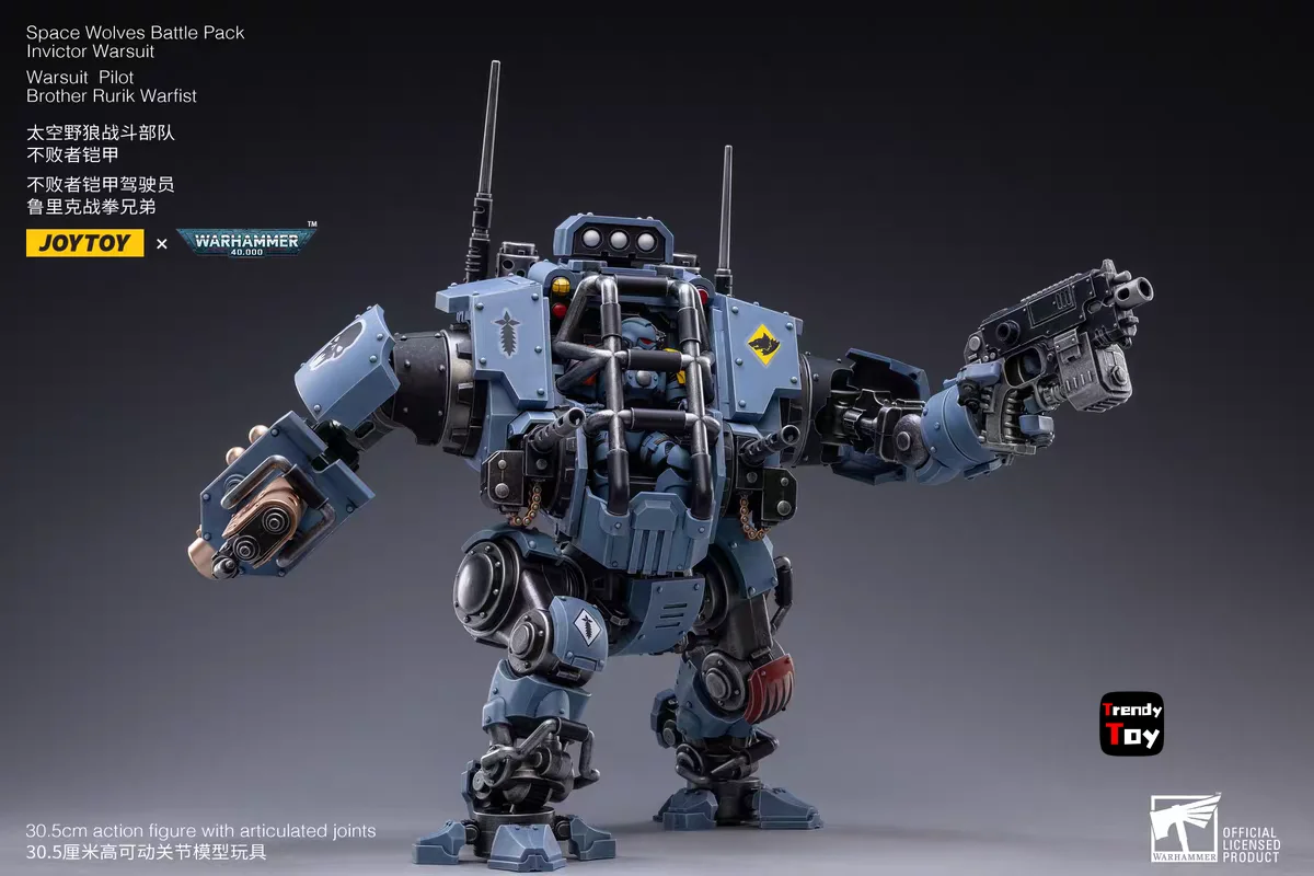 【JOYTOY】Warhammer 40K Space Wolves Battle PackInvictor Warsuit Warsuit PilotBrother Rurik Warfist 1/18 Actionfigur Spielzeug