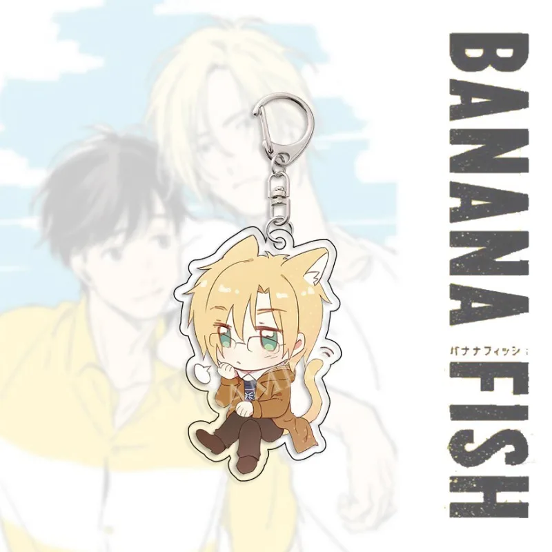 Banana Fish Anime Keychain Ash Lynx Eiji Okumura Acrylic Key Chain Cartoon Llaveros Collection Q Version Bag Pendent Accessories