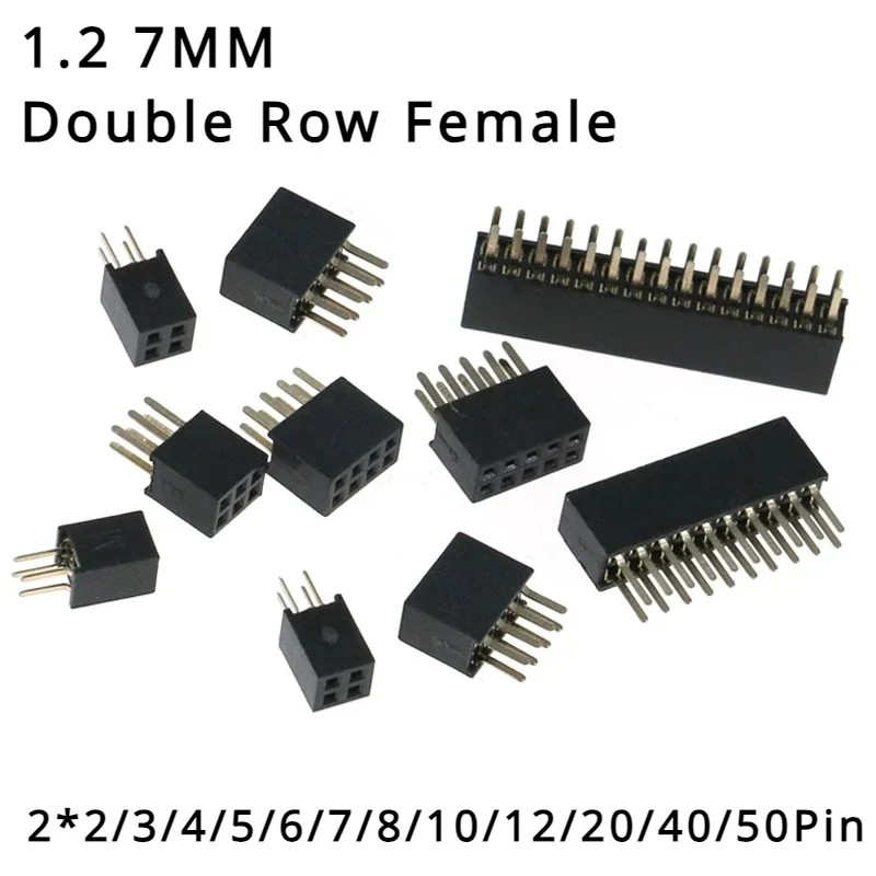 20Pcs 1.27mm Double Row Female 2~50P Breakaway PCB Board Pin Header socket Connector Pinheader 2*3p 2*10p 2*6 2*20 2*12 2*25