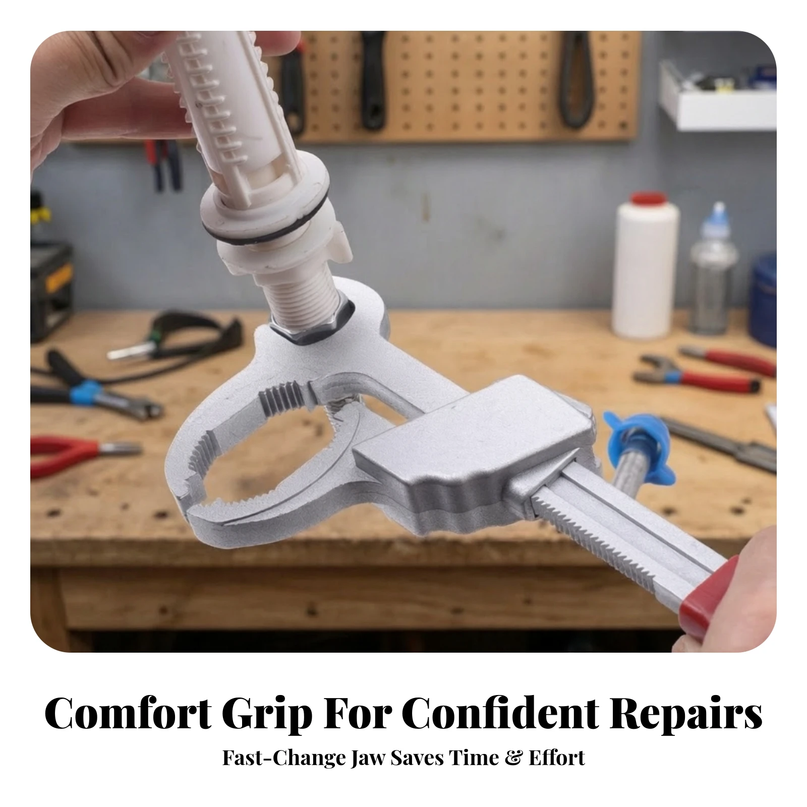 Open-End Basin Wrench Multifunctional Sink Faucet Wrench Plumbing Tool Non-Slip Ergonomic for Plumbers, Bathroom Installation