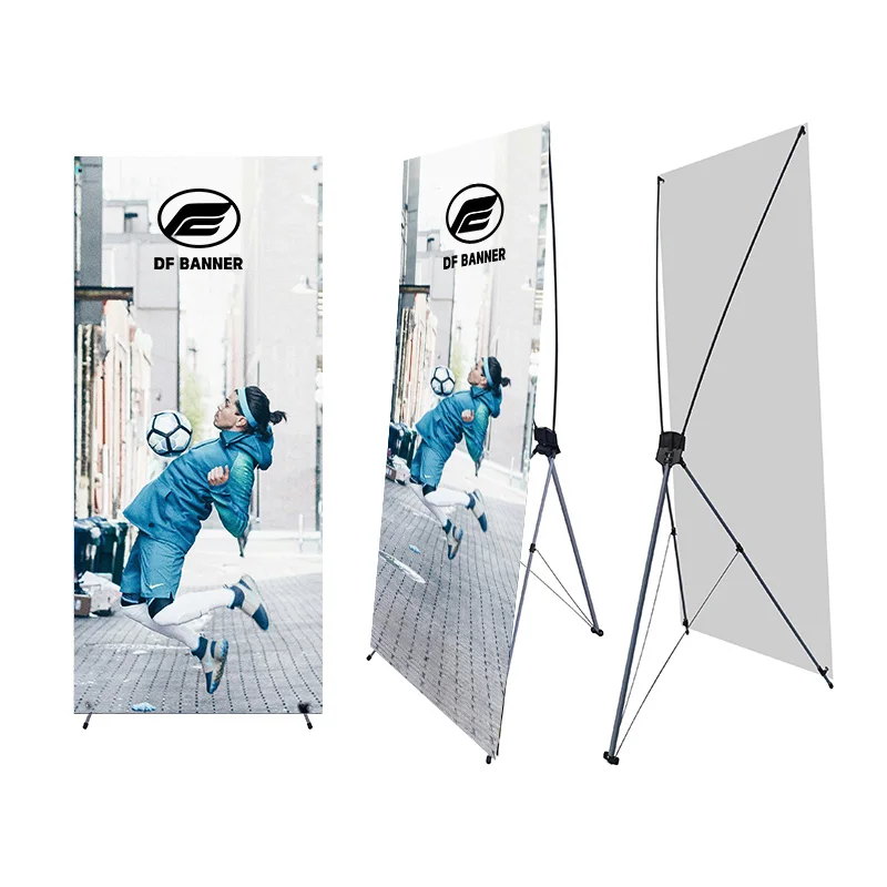 Pancarta de PVC Impresa Personalizada de 80x180cm con Soporte en X Ajustable y Portátil para Decoración de Fiestas Deportivas, Eventos Empresariales, Exposiciones y Publicidad