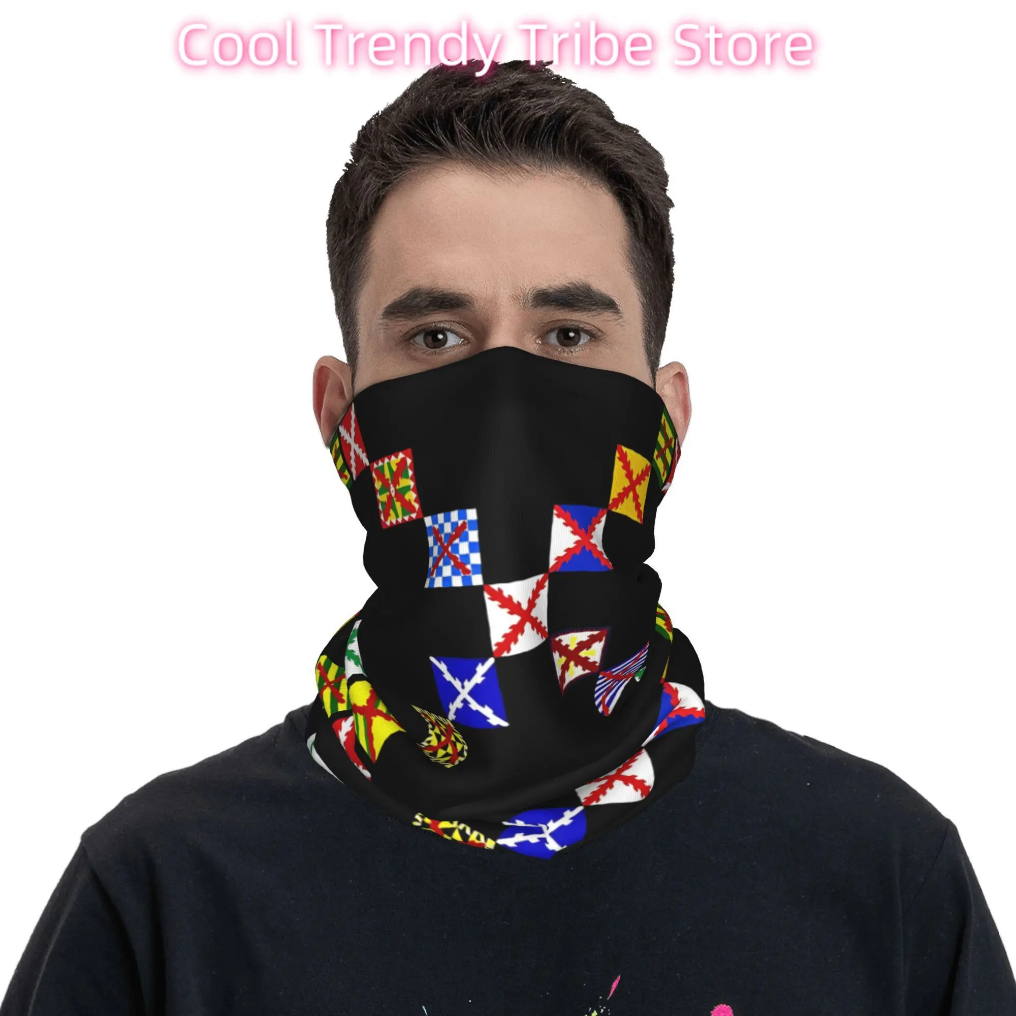 Cross of Burgundy Collection Bandana Neck Gaiter Printed Wrap Scarf Warm Headband Cycling for Men Women Adult Breathable