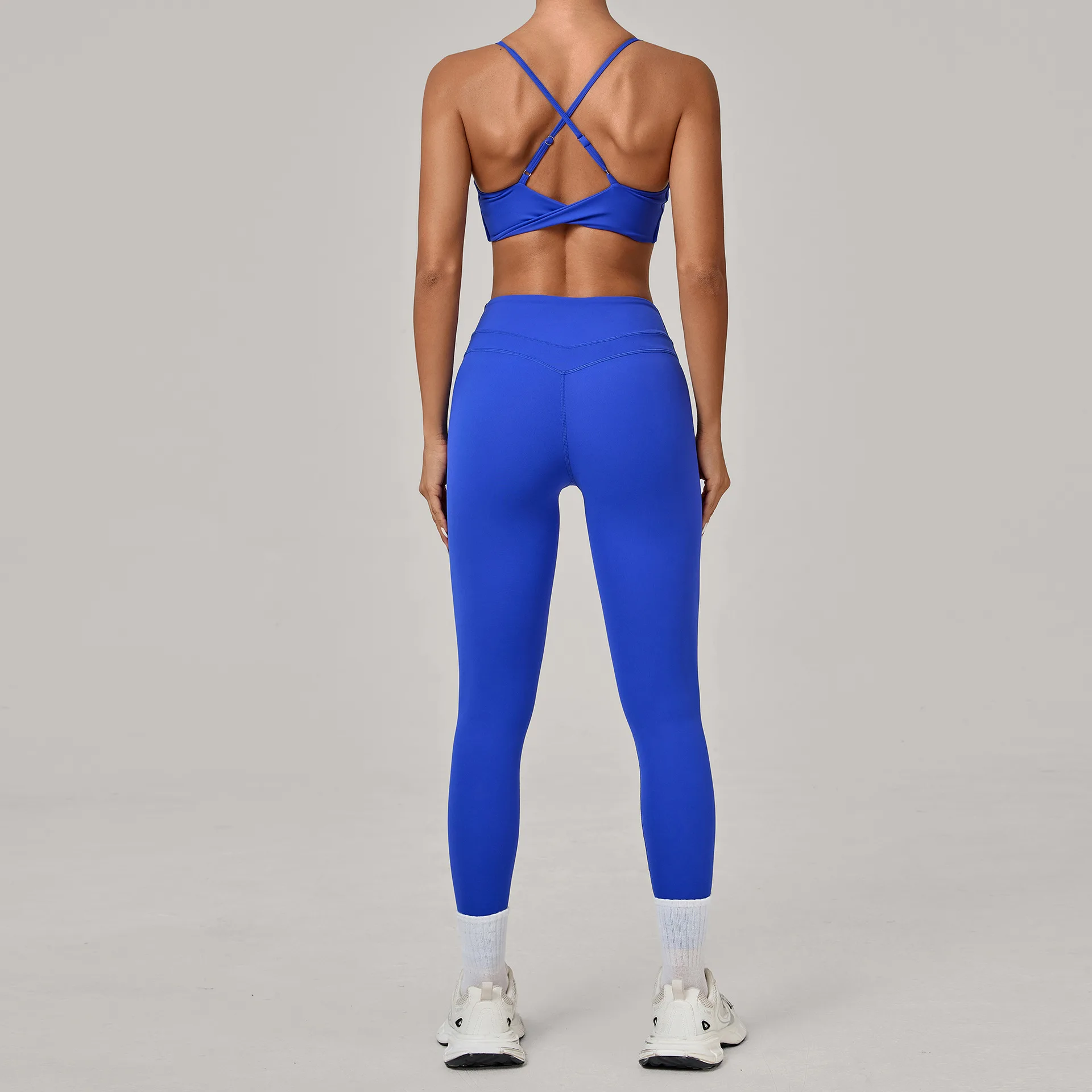 

Новый облегающий красивый комплект для йоги на спине персикового цвета, одежда для фитнеса с высокой талией, одежда для бега, тренировочная одежда, спортивный бюстгальтер для спортзала, костюм для йоги