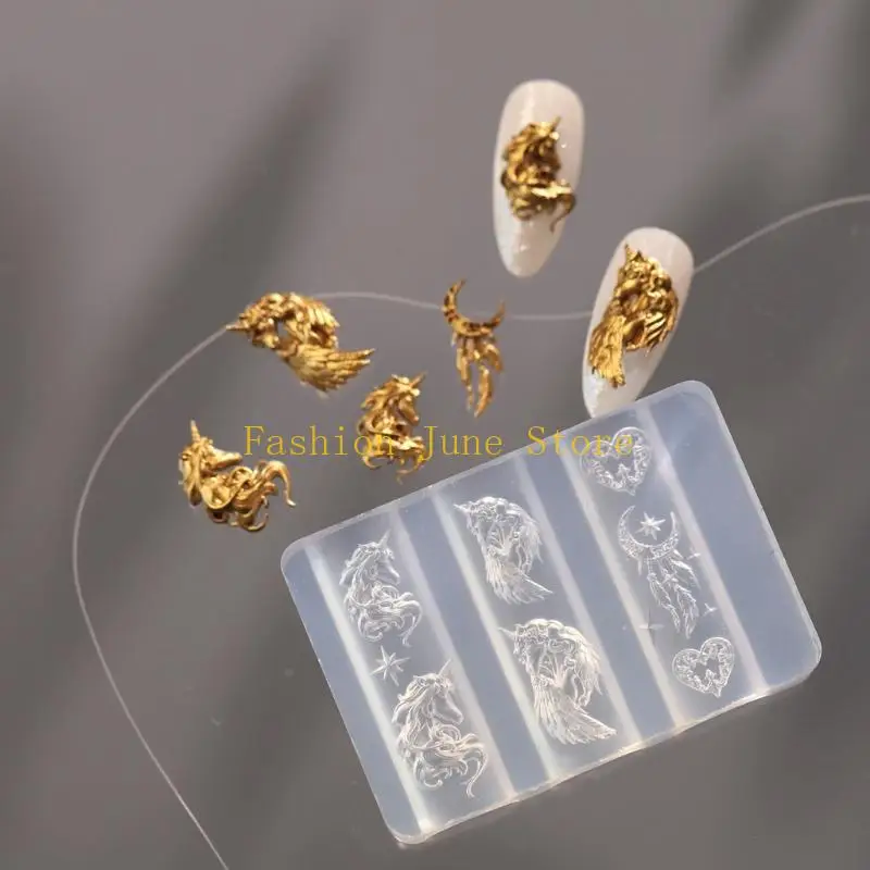 N5KA Silicone Nails Embellishment Molds Horse Small Accessories Crafting Molds Suitable for Beauty Enthusiasts Present