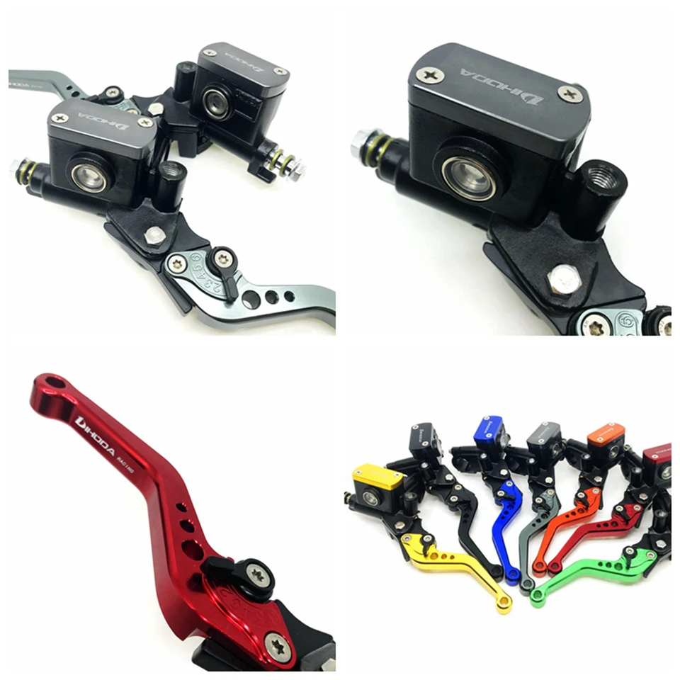 DIHODA Multicolor 1 pair Universal motorcycle master cylinder lever brake hydraulic clutch pump for honda Yamaha Kawasaki Suzuki