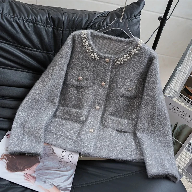 

High-quality Heavy-duty Small Fragrance Sweater Women's Autumn Winter New Coat Temperament Jacket Knitwear Cardigan Female Top