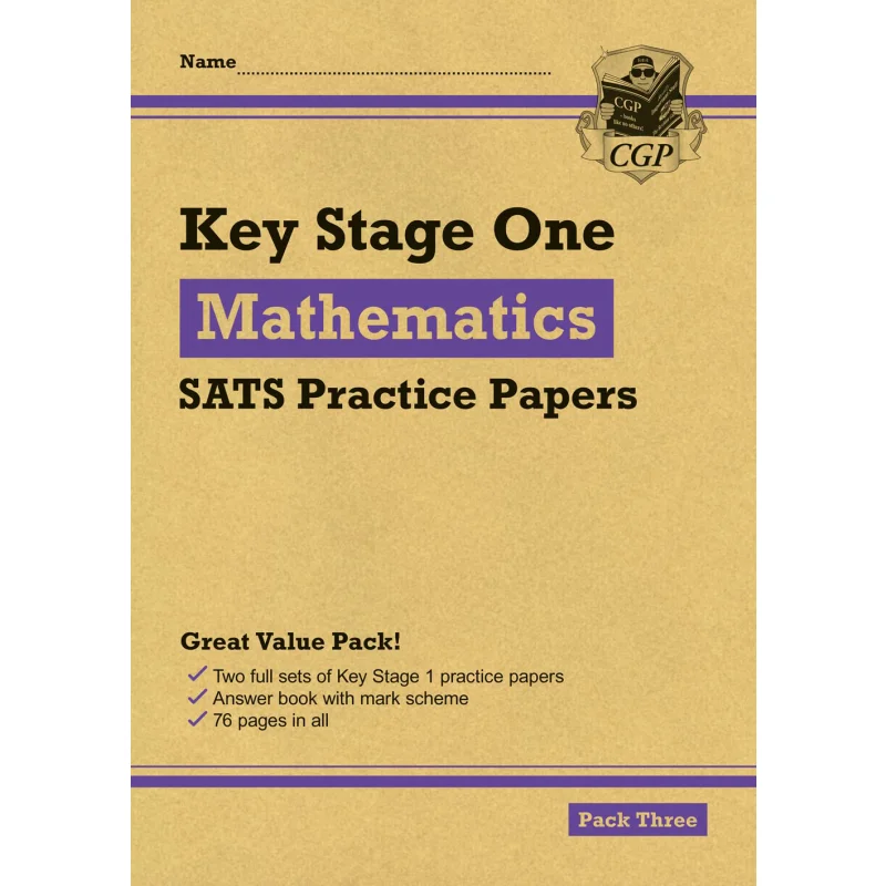 KS1 Maths SATS Practice Papers Pack 3 For End Of Year Assessments CGP Books Coordination Group Publications 9781789081077 Book