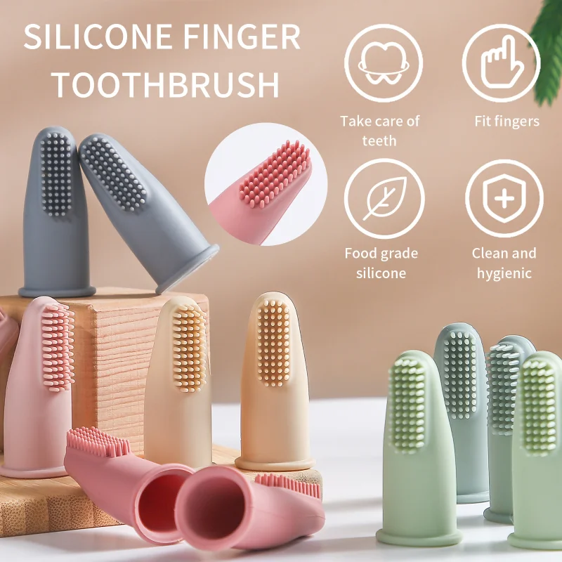 Baby Daily Super Soft Silicone Finger Toothbrush Non-Toxic Infant Teeth Cleaning Brush Remove Bad Breath Toddler Oral Care Tool