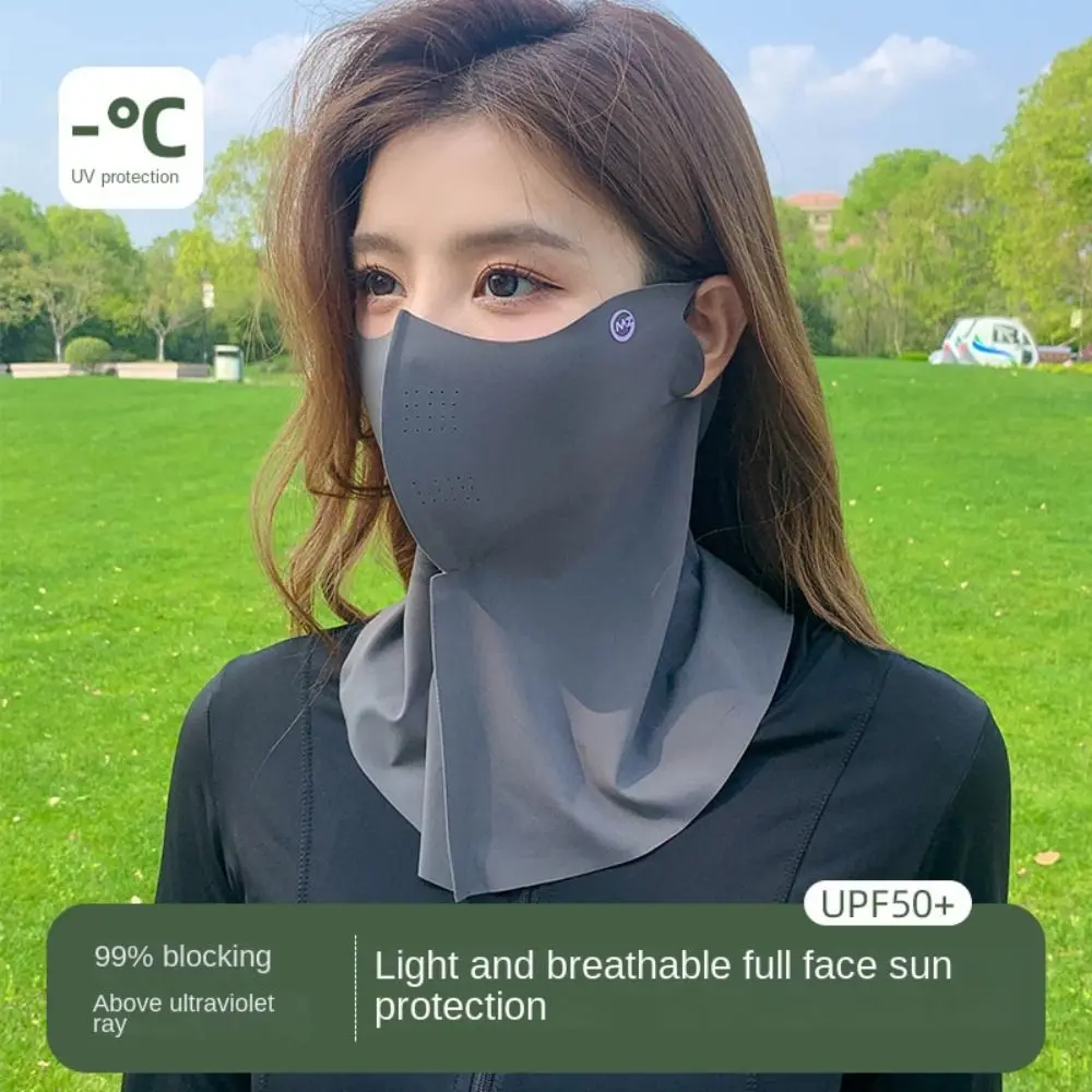 Outdoor Sport Sunscreen Mask Women Traceless Mask Ice Silk Anti-UV Facemask Summer Cycling Sun Protection Breathable Thin