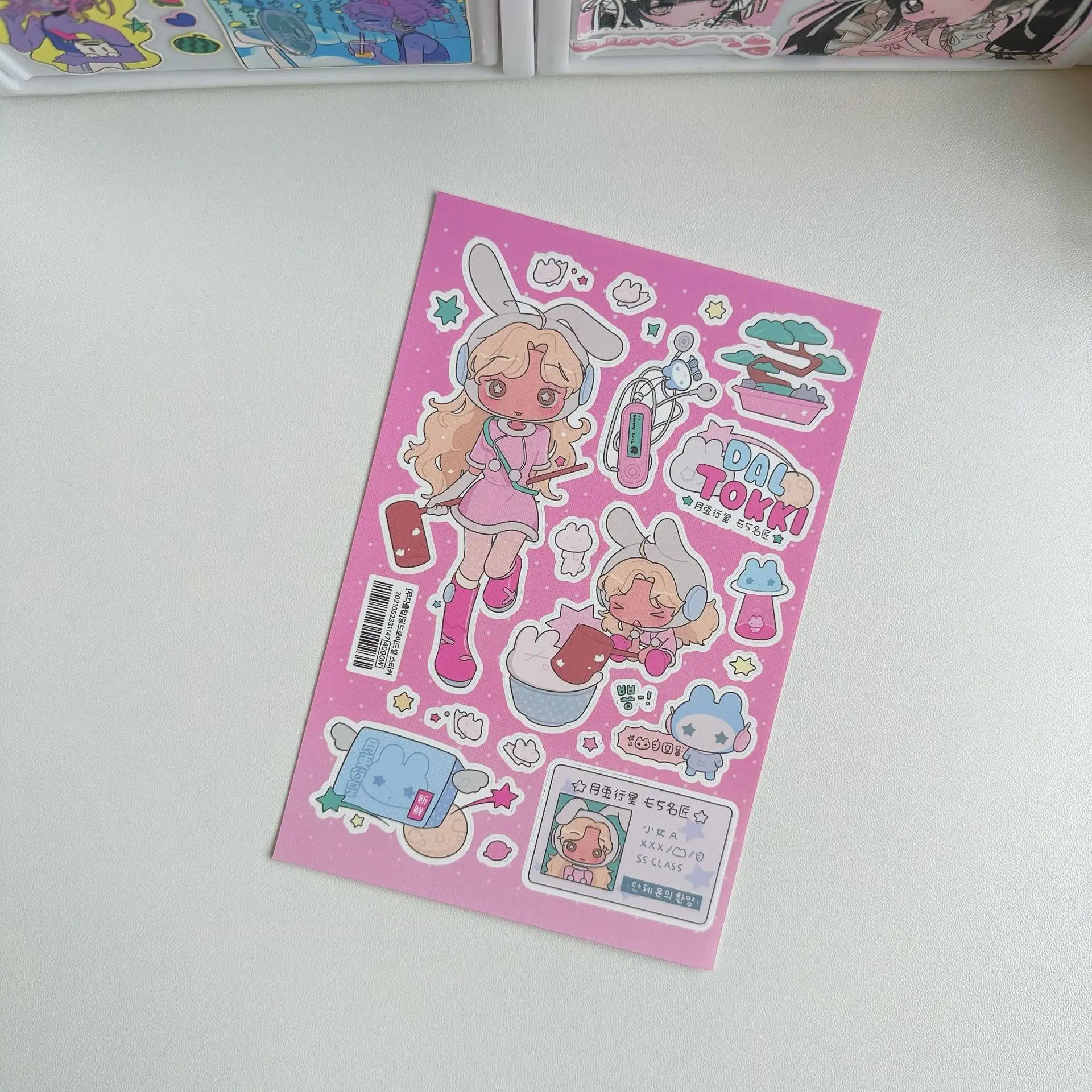 ملصقات فتاة كرتونية لطيفة على الطراز الكوري ملصقات هاراجوكو مذكرات جوكا اليدوية ملصقات كرتونية للنظام الكوري INS