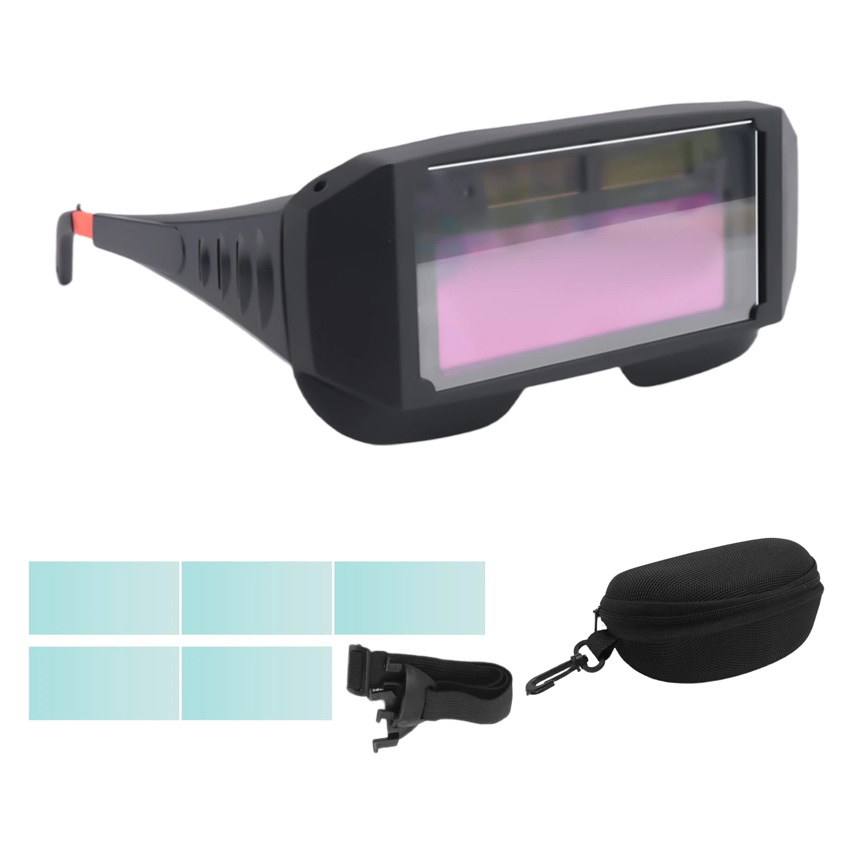 

A44Z-сварочные очки на солнечной энергии, автоматическое затемнение, сварочная маска, очки сварщика с эластичной повязкой на голову и футляром для хранения