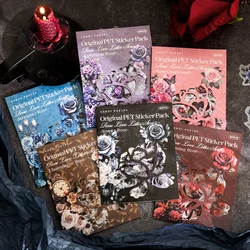 Pegatinas decorativas Vintage INS rose, etiquetas de palo, álbum de diario de chatarra DIY, material de álbum de recortes hecho a mano, suministros, 40 unids/lote por paquete
