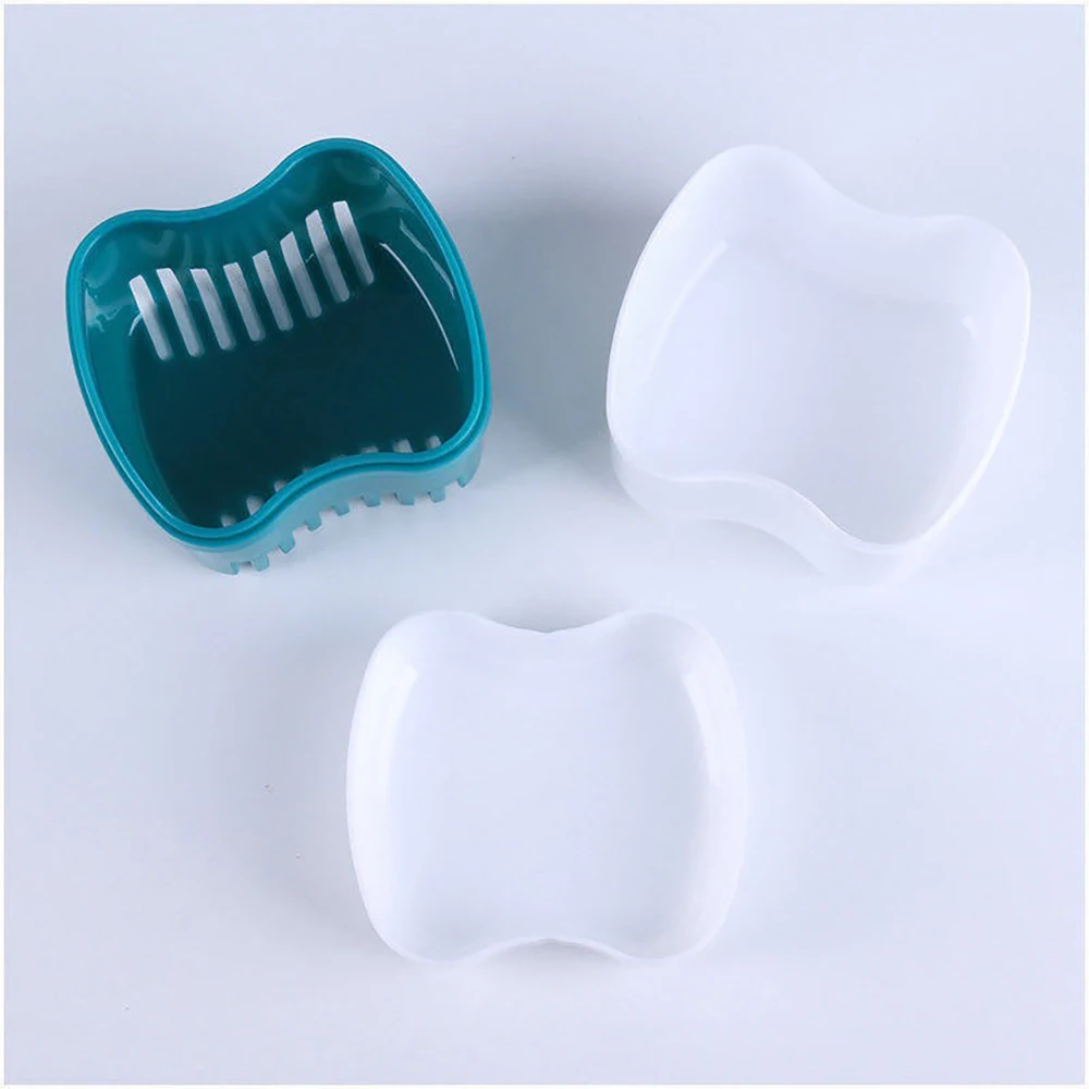 Denture Cleaning Storage Box Double-layer Braces Box with Filter Screen Denture Box Can Soak and Clean Dentures