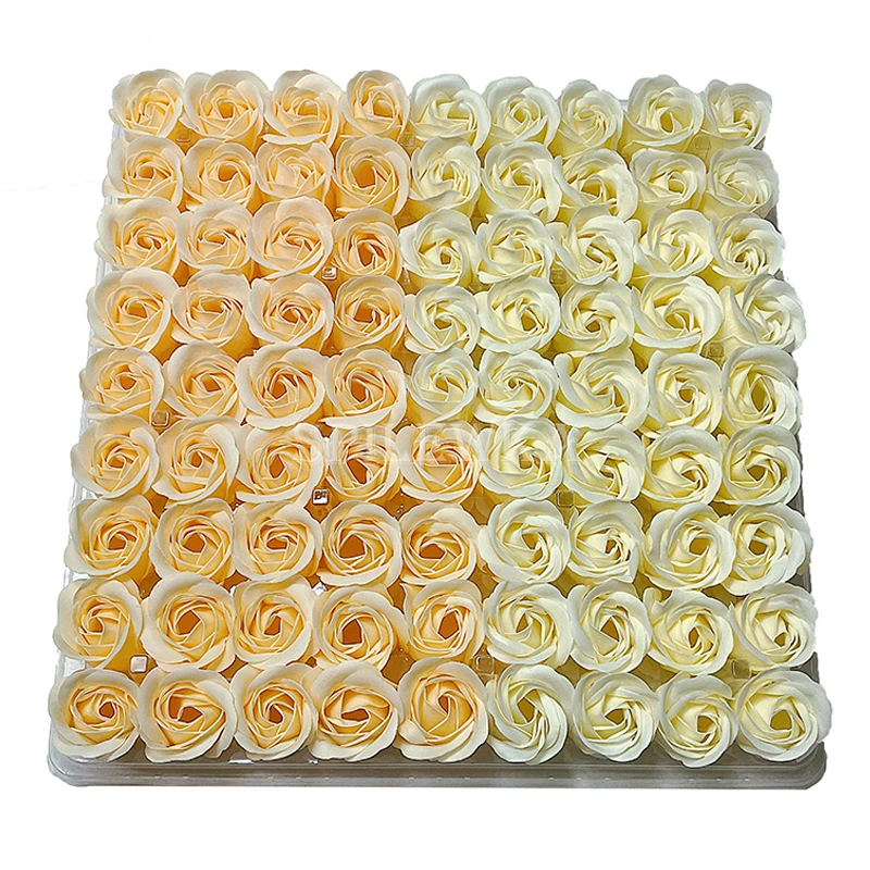 Mix Color Three-layer Without Base Rose Floral Scented Artificial Flowers Heads DIY Creative Gifts for Valentine\'s Day 81Per Lot