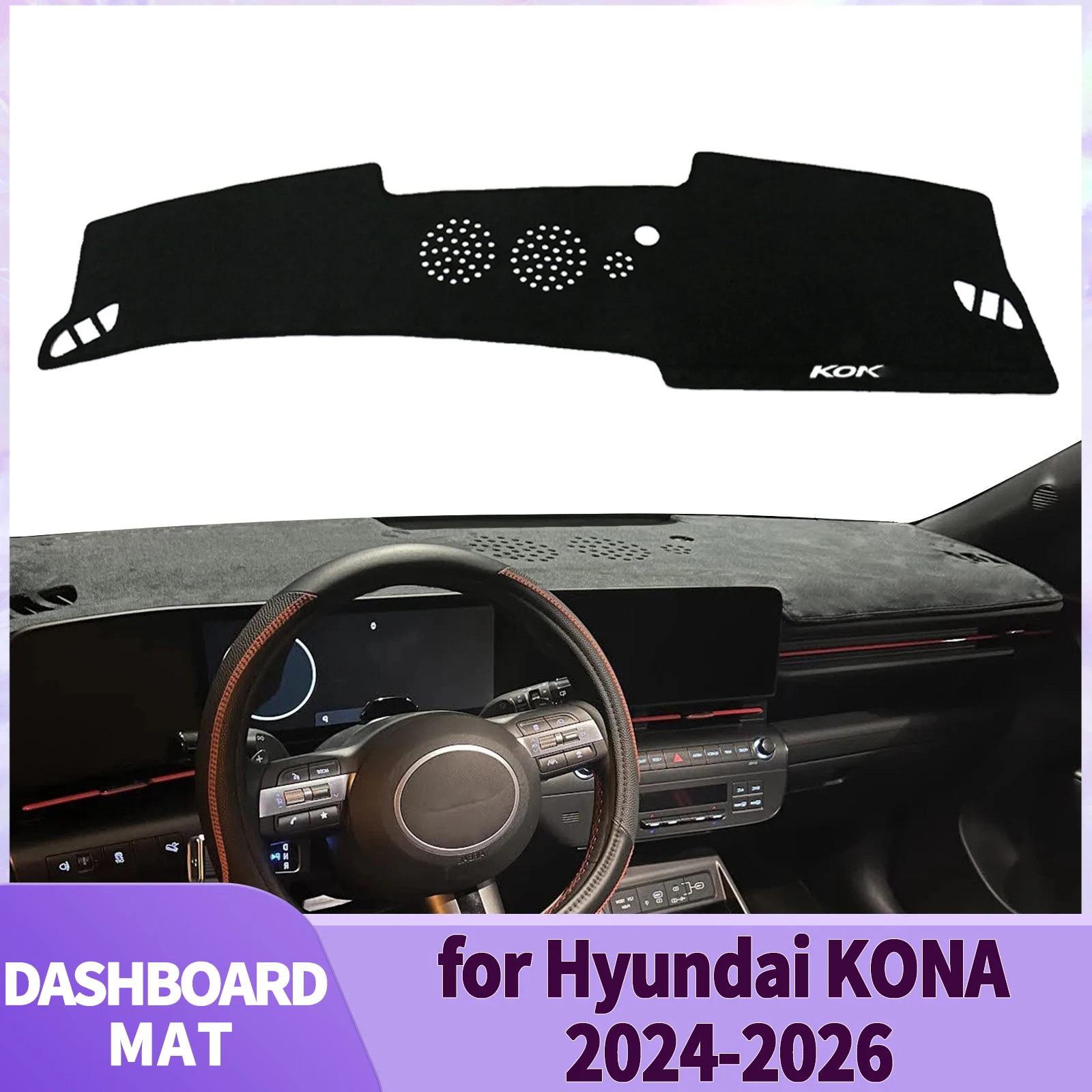 

fit for 2024 2025 2026 Hyundai KONA Electric EV Dashmat Car Accessories DashMat Sunshade Dashboard Cover Pad Protective Carpet