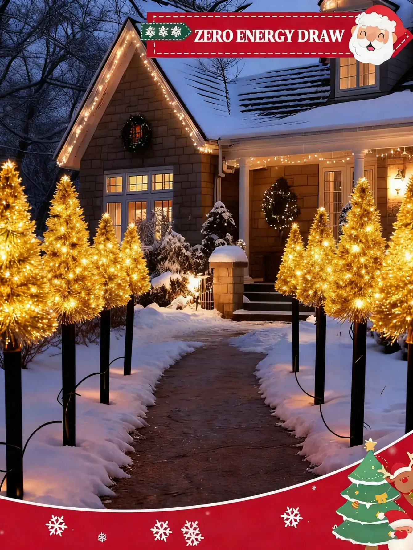 Luce solare da esterno per albero di Natale