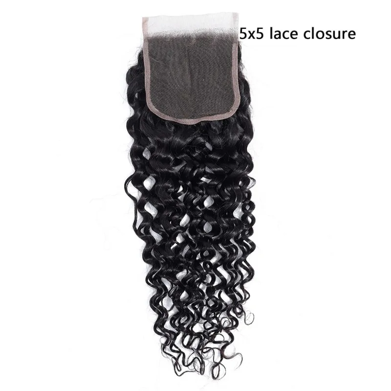 5*5 Lace Closure Water Wave Brasilianisches Echthaar 100% Natürliches Remy-Haar Schweizer Transparente Spitze Hochwertige Handwebung – Detail 2