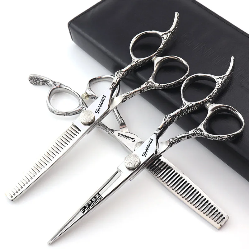 SHARONDS Hair Scissors 6/7-inch Combination Flat Teeth Scissors Set Recommended by Master Hair clippers