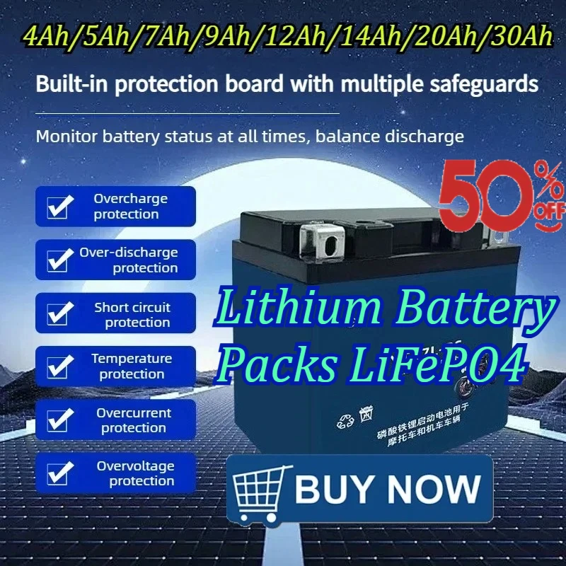 

12.8V Motorcycle Lithium Battery Packs LiFePO4 Battery High Performance Long Life Fast Charging for Yamaha for Suzuki Scooters