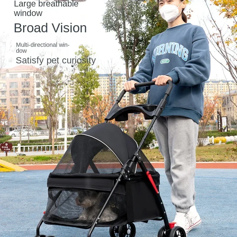 Cochecito para mascotas barato para gatos y perros, cochecito para mascotas para caminar al aire libre 3 en 1 para perros medianos y pequeños, 85x42x15,5 cm