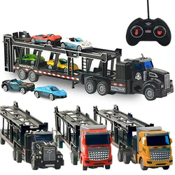 2.4G Radio Remote Control Alloy Double-decker Large Truck Tractor  4CH Charging RC Children's Construction Transport Vehicle Toy