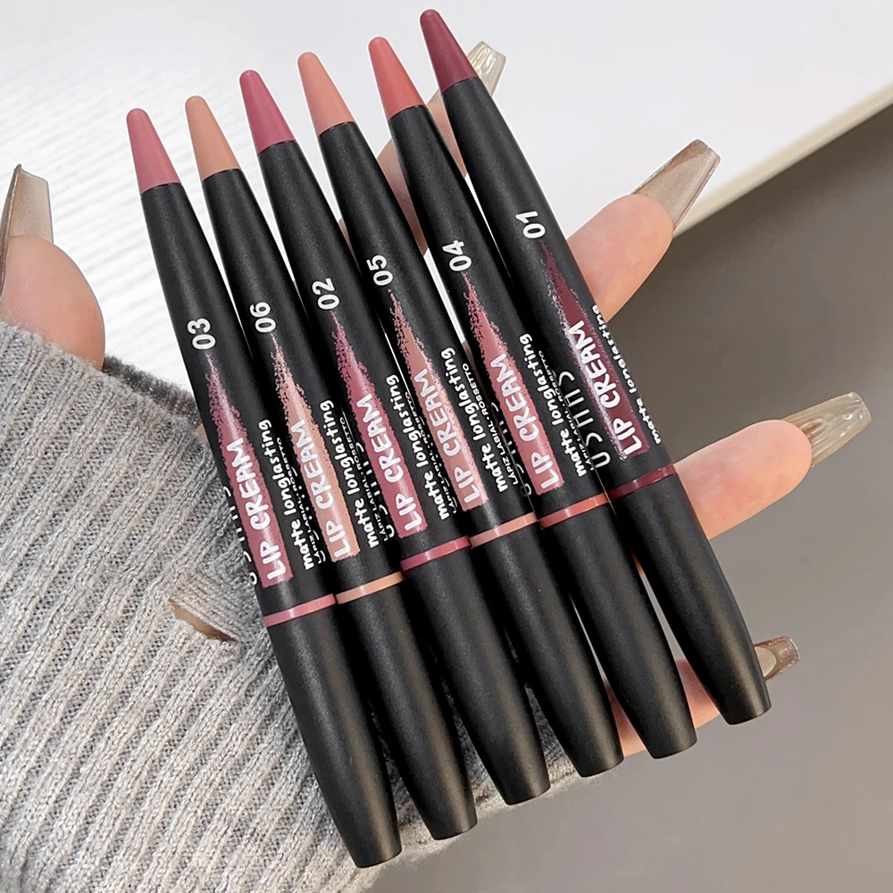 Waterproof Lip Liner Lipstick Contouring Crayon Lasting Non-stick Cup Smooth Matte Nude Sexy 3D Lipliner Pencil Makeup Cosmetics