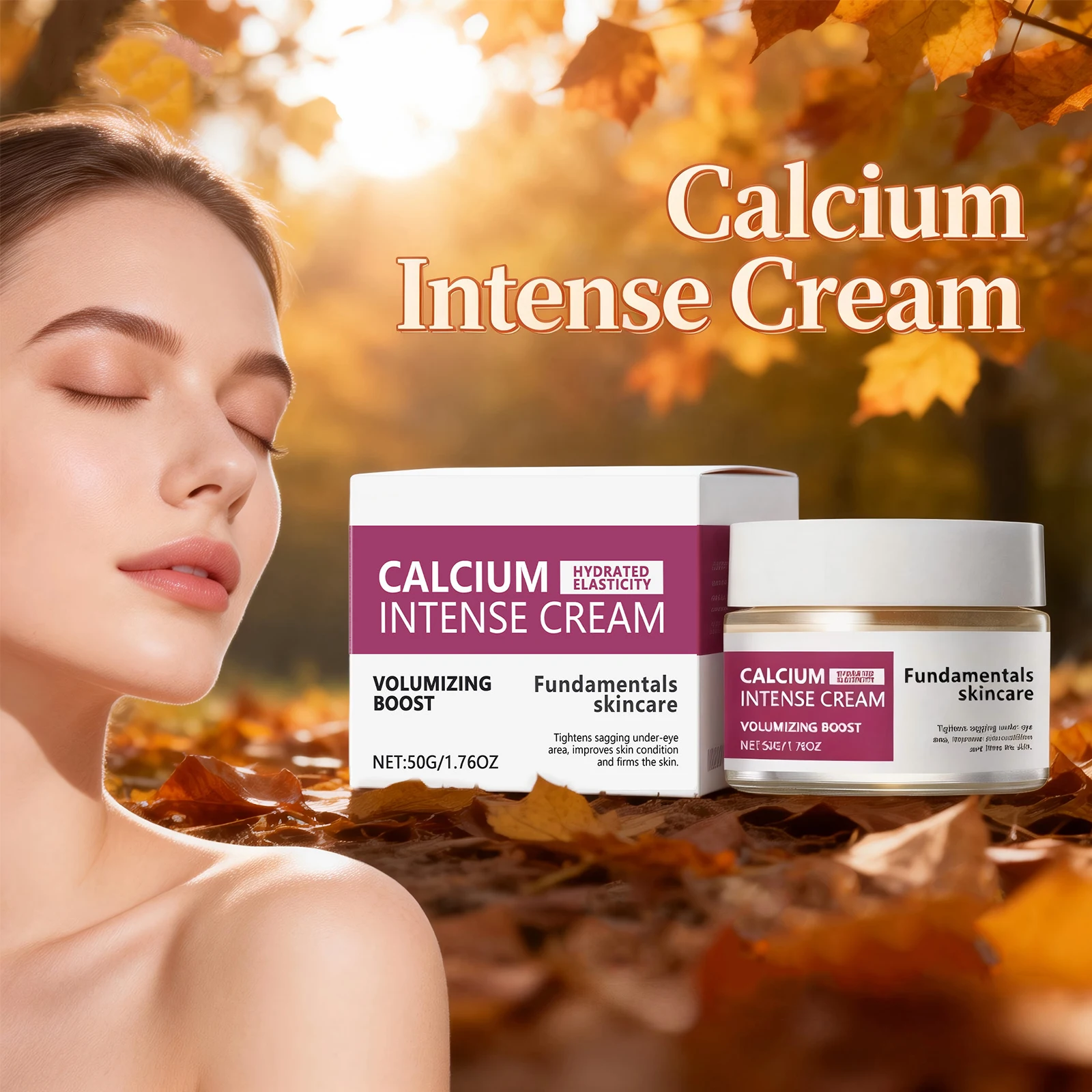 Calcium Intense Cream Volumizing Boost Improve Sagging Skin Tightening Lifting Fade Fine Lines Easy to Absorb Firming Skin Care