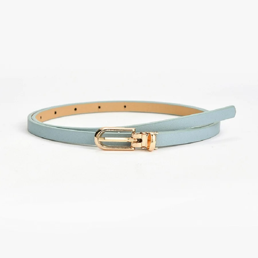 Women's Simple Solid Color PU Leather Thin Belt
