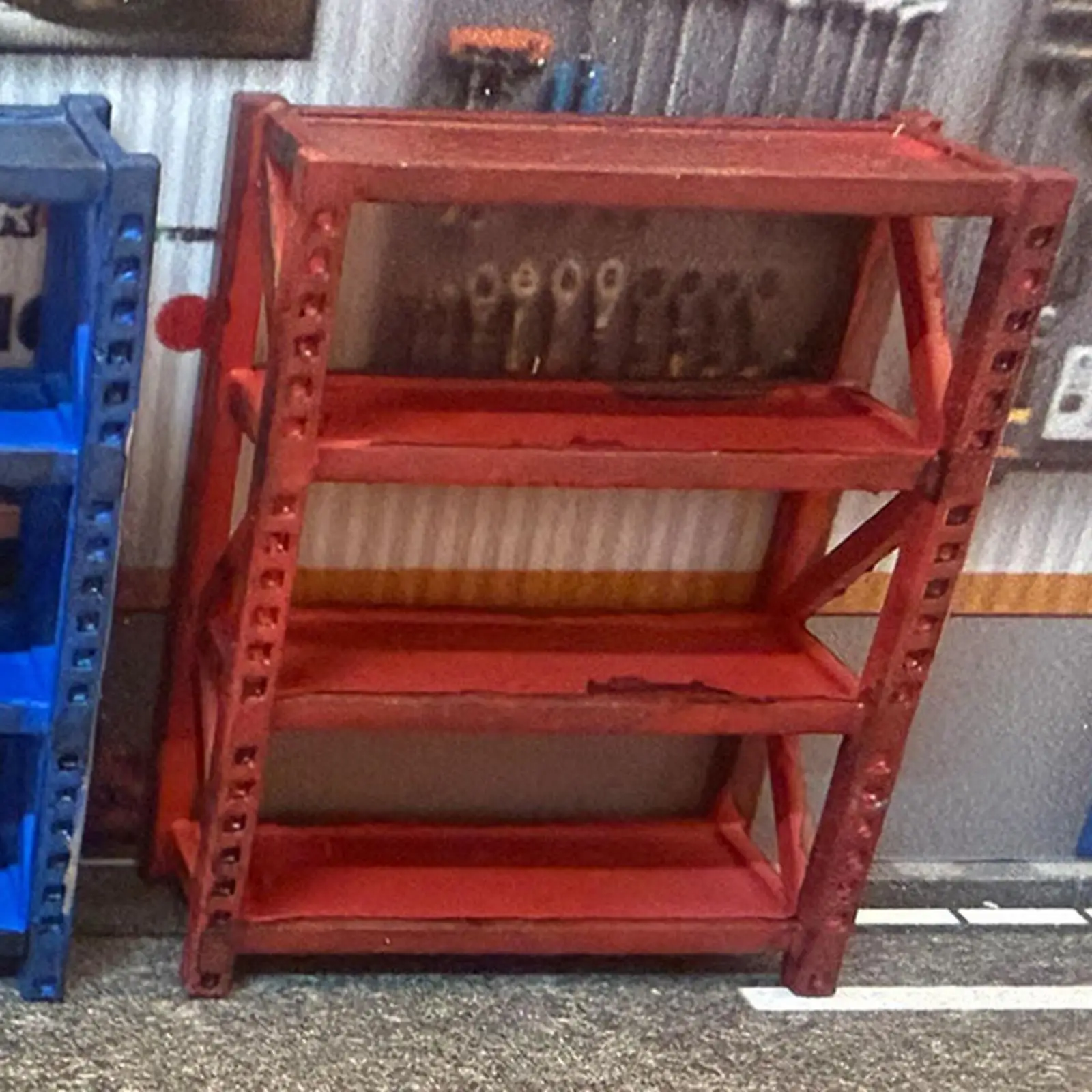 

1 64 Scale Miniature Garage Storage Shelf Model Resin Car Shop Display for Toy Vehicles