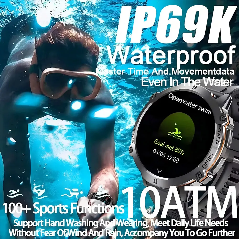 2025 جديد TANK X3 العسكرية الصف 1000mAh بطارية Smartwatch 5ATM مقاوم للماء نظام تحديد المواقع البوصلة BT دعوة AMOLED HD رجل الرياضة ساعة ذكية