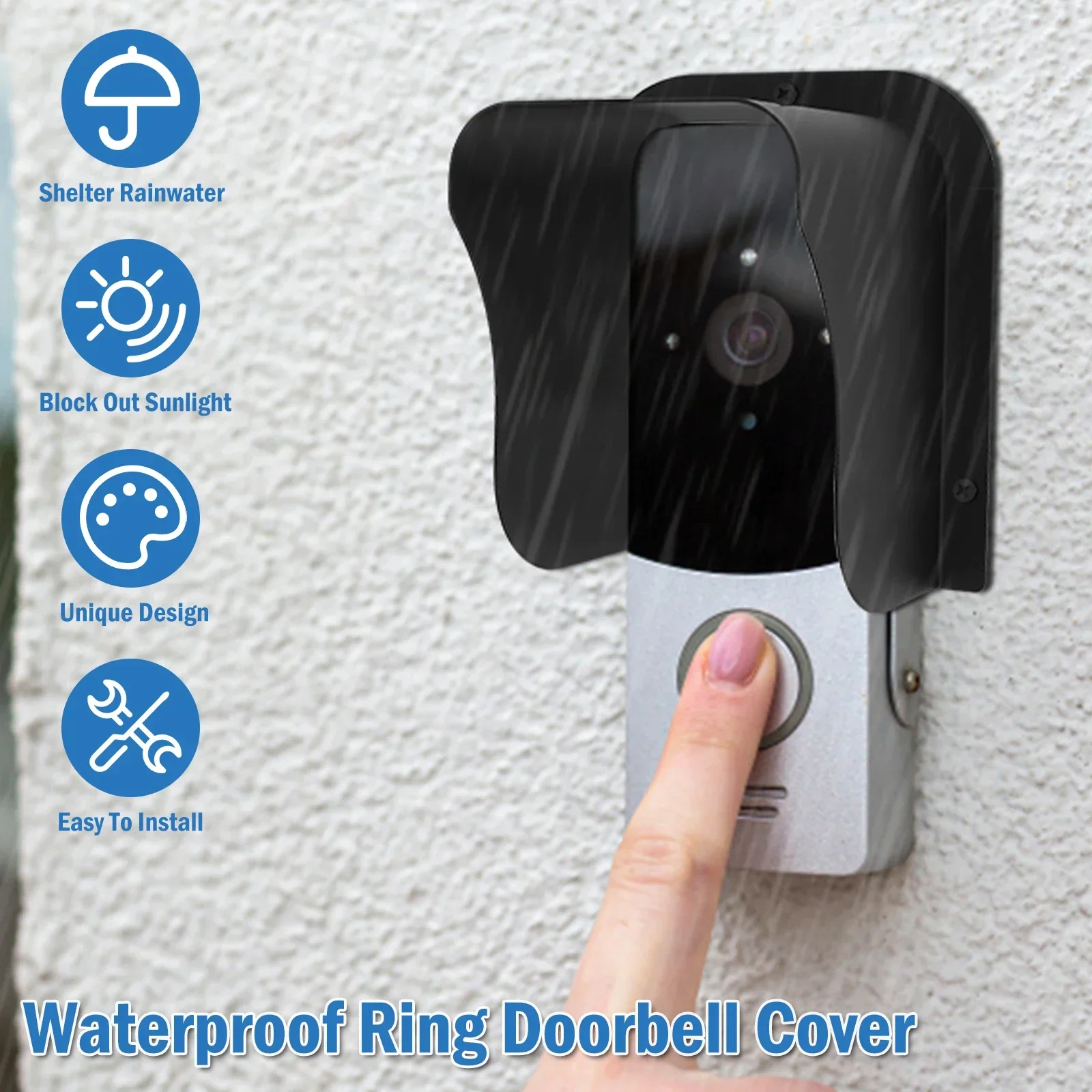 1 Pc Waterproof Access Control Protector Metal Rainproof Doorbell Rain Cover Practical Door Attendance Machine Cover for Outdoor