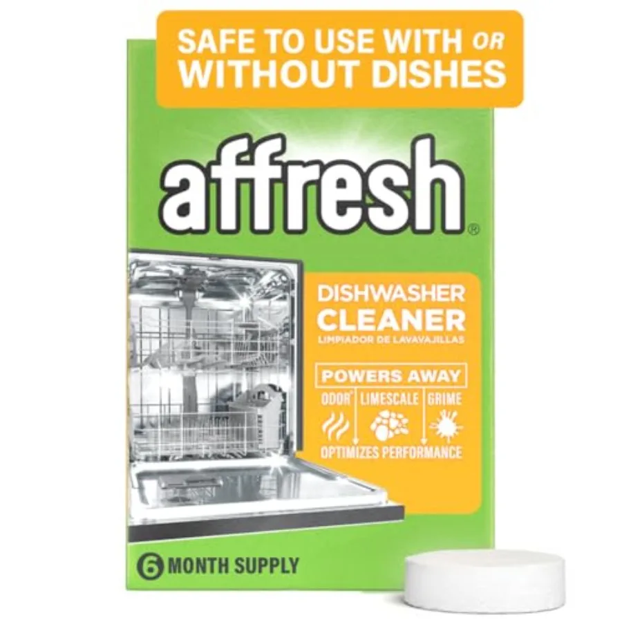

Affresh Dishwasher Cleaner, Helps Power Away Odor Causing Bacteria, Limescale, Mineral Deposits Grime Inside Pump, Tub Hoses, 6