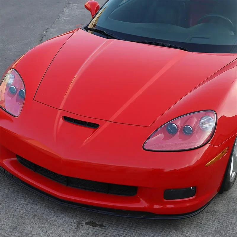 

For Chevrolet Corvette C6 2005-2013 PVC Red Car Front Engine Hood Trim Stickers Pull flower film Car Accessories