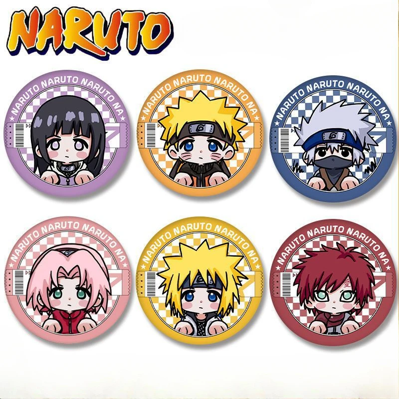 Naruto anime Naruto Hinata Gaara Sakura Sasuke badge cartoon Q version cute Japanese clothes decoration holiday gift wholesale