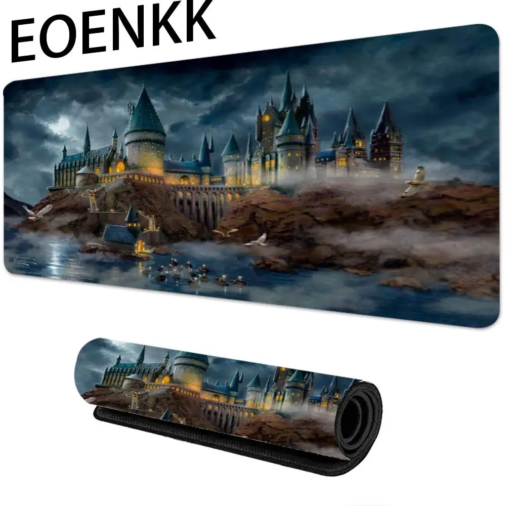 Alas Mouse Pemandangan Malam Alas Meja Permainan Kantor Komputer Besar Alas Mouse Keyboard Gaming Karet Antiselip Alas Meja Panjang