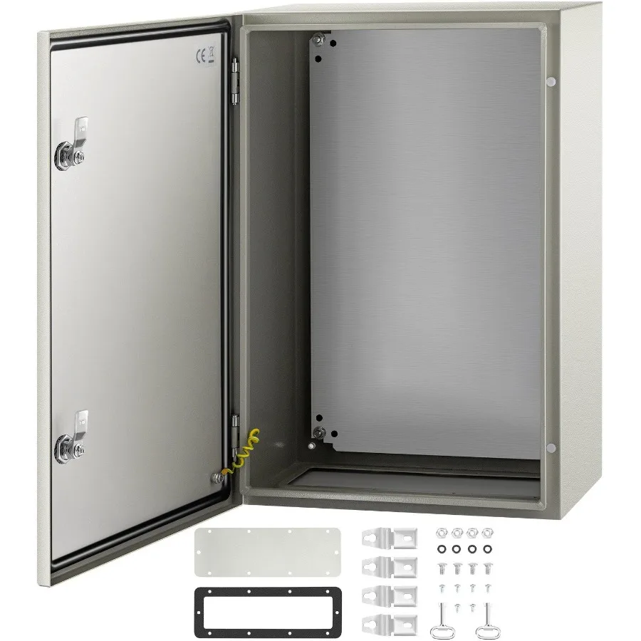 

NEMA Steel Enclosure 24 x 16 x 10'' NEMA 4X Steel Electrical Box IP66 Waterproof Dustproof Outdoor Indoor Electrical Junction