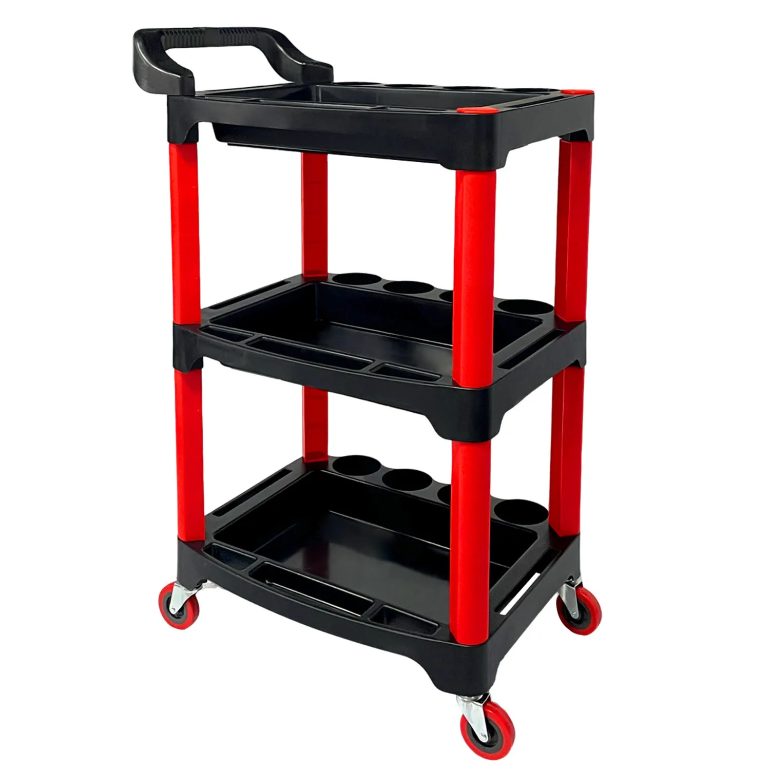 Car Repair and Washing Tool Storage Cart Wheeled Beauty Tool Cart 3-Layer Multi-Function Trolley Mechanical Workshop Trolley