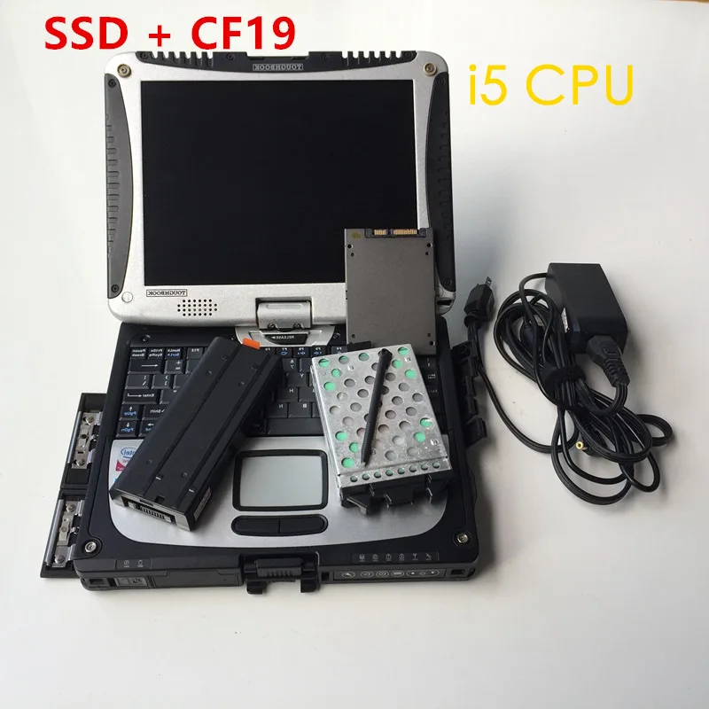 laptop CF-19 i5 CPU Touch Screen Installed with MB Star C3 SSD Software for SD C3 Multiplexer and Cables Plug and Play