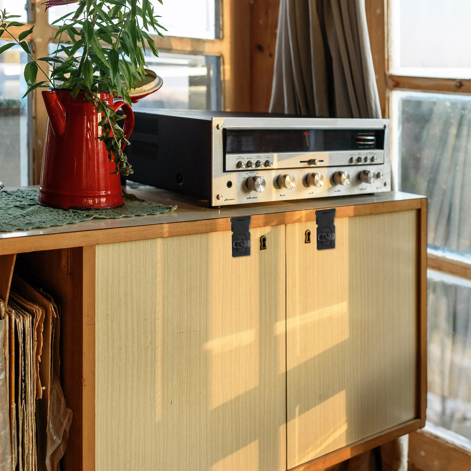 

1 set 1 Set Zinc Alloy Cabinet Door Buckle Lock Display Showcase Latch For Glass Door Wine Cabinet Furniture Safe Security