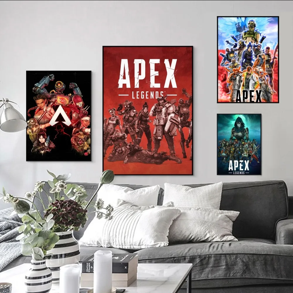 

A-apex Legends Game Poster Self-adhesive Art Poster Retro Kraft Paper Sticker DIY Room Bar Cafe Vintage Decorative Painting