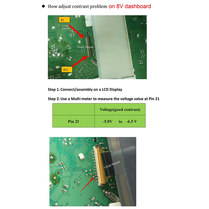 Für Mercedes A B Klasse W169 W245 7V Instrumentencluster LCD-Display 97,5x50mm A1695400448 0263643242 – Detail 3